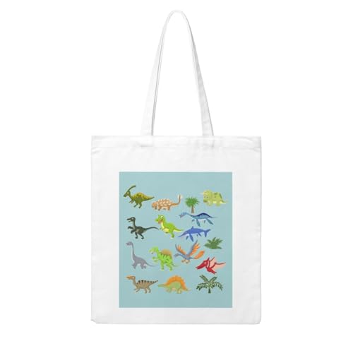 GSGCSBYMLG Einkaufstasche aus Segeltuch mit Cartoon-Dinosaurier-Bildern, waschbare Einkaufstasche GSGCSBYMLG Einkaufstasche aus Segeltuch mit Cartoon-Dinosaurier-Bildern, waschbare Einkaufstasche von GSGCSBYMLG