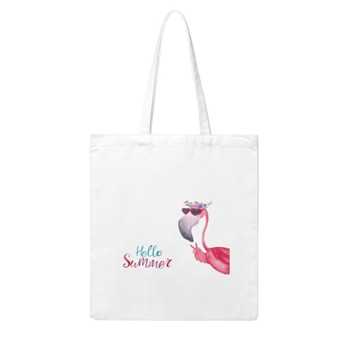 GSGCSBYMLG Einkaufstasche aus Segeltuch mit Flamingo-Druck, waschbare Einkaufstasche von GSGCSBYMLG