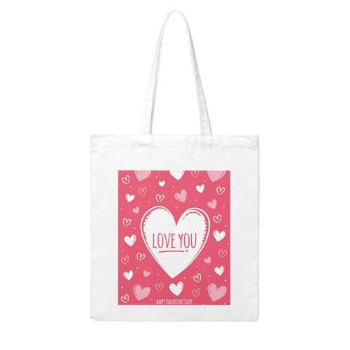 GSGCSBYMLG Einkaufstasche aus Segeltuch mit Herzmotiv, waschbar, mit Valentinstags-Motiv GSGCSBYMLG Einkaufstasche aus Segeltuch mit Herzmotiv, waschbar, mit Valentinstags-Motiv von GSGCSBYMLG