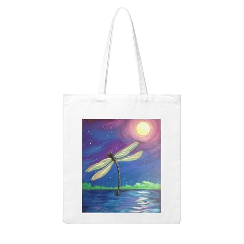 GSGCSBYMLG Einkaufstasche aus Segeltuch mit Libellen-Motiv, waschbar, Einkaufstasche GSGCSBYMLG Einkaufstasche aus Segeltuch mit Libellen-Motiv, waschbar, Einkaufstasche von GSGCSBYMLG