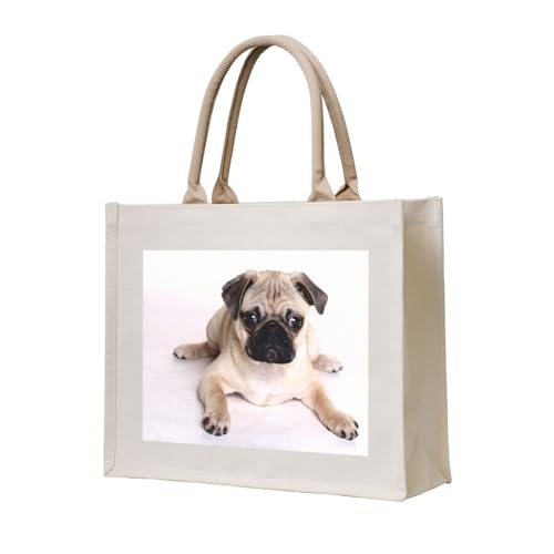 GSGCSBYMLG Einkaufstasche aus Segeltuch mit Mops-Motiv von GSGCSBYMLG