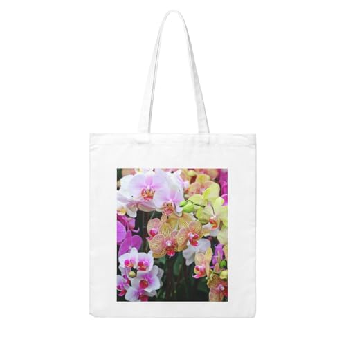 GSGCSBYMLG Einkaufstasche aus Segeltuch mit Orchideen-Motiv, waschbare Einkaufstasche GSGCSBYMLG Einkaufstasche aus Segeltuch mit Orchideen-Motiv, waschbare Einkaufstasche von GSGCSBYMLG