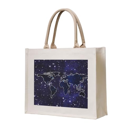 GSGCSBYMLG Einkaufstasche aus Segeltuch mit Weltkarten-Motiv GSGCSBYMLG Einkaufstasche aus Segeltuch mit Weltkarten-Motiv von GSGCSBYMLG