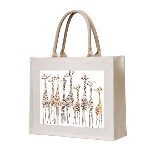 GSGCSBYMLG Einkaufstasche aus Segeltuch mit niedlichem Cartoon-Giraffen-Motiv GSGCSBYMLG Einkaufstasche aus Segeltuch mit niedlichem Cartoon-Giraffen-Motiv von GSGCSBYMLG