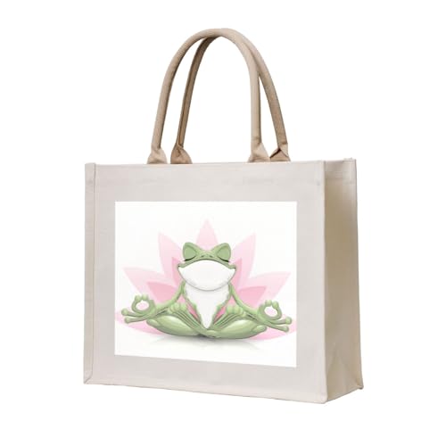 GSGCSBYMLG Einkaufstasche aus Segeltuch mit niedlichem Frosch-Motiv, bedruckt GSGCSBYMLG Einkaufstasche aus Segeltuch mit niedlichem Frosch-Motiv, bedruckt von GSGCSBYMLG