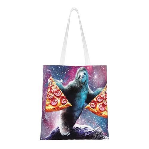 GSGCSBYMLG Einkaufstasche mit Pizza-Faultier-Motiv, waschbare Aufbewahrungstasche GSGCSBYMLG Einkaufstasche mit Pizza-Faultier-Motiv, waschbare Aufbewahrungstasche von GSGCSBYMLG