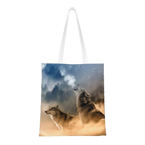 GSGCSBYMLG Einkaufstasche mit Wolfsdruck, waschbare Aufbewahrungstasche GSGCSBYMLG Einkaufstasche mit Wolfsdruck, waschbare Aufbewahrungstasche von GSGCSBYMLG