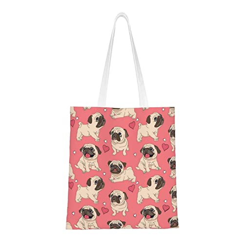 GSGCSBYMLG Einkaufstasche mit lustigem Cartoon-Mops-Motiv, waschbare Aufbewahrungstasche GSGCSBYMLG Einkaufstasche mit lustigem Cartoon-Mops-Motiv, waschbare Aufbewahrungstasche von GSGCSBYMLG