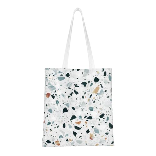 GSGCSBYMLG Einkaufstasche mit weißem Terrazzo-Druck, waschbare Aufbewahrungstasche GSGCSBYMLG Einkaufstasche mit weißem Terrazzo-Druck, waschbare Aufbewahrungstasche von GSGCSBYMLG