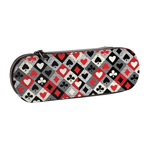 GSGCSBYMLG Federmäppchen aus Leder, kariertes Rautenmuster, Schreibwaren-Tasche von GSGCSBYMLG