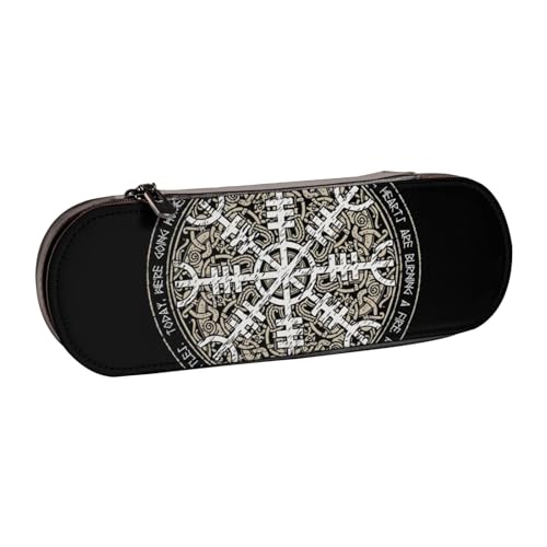 GSGCSBYMLG Federmäppchen aus Leder mit Aufdruck "Helm of Awe" von GSGCSBYMLG