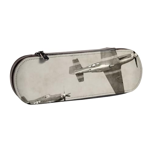 GSGCSBYMLG Federmäppchen aus Leder mit Aufdruck "World War 2 Aircraft Airplane" von GSGCSBYMLG