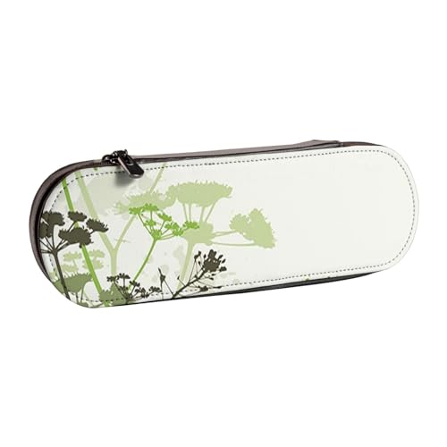 GSGCSBYMLG Federmäppchen aus Leder mit Blättern und Kräutern mit Libellen, bedruckt, Schreibwarenbeutel von GSGCSBYMLG