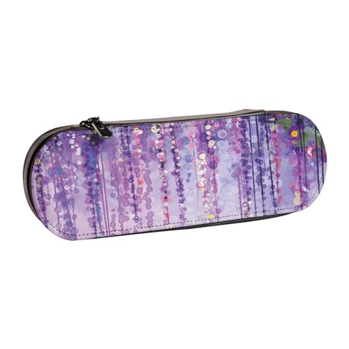 GSGCSBYMLG Federmäppchen aus Leder mit Blumenmuster, Efeublüten, Baum, Schreibwarenbeutel von GSGCSBYMLG