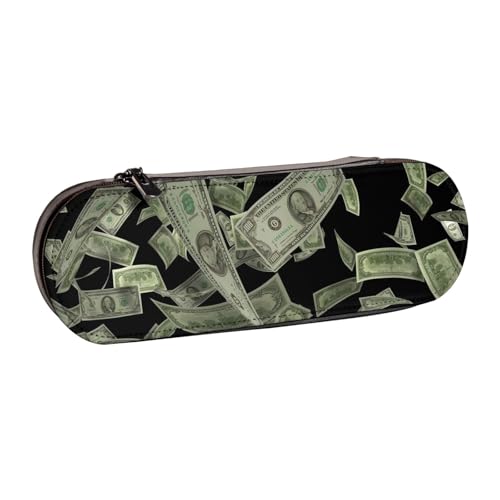 GSGCSBYMLG Federmäppchen aus Leder mit Dollarzeichen-Gelddruck, Schreibwaren-Tasche von GSGCSBYMLG