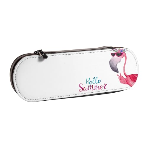 GSGCSBYMLG Federmäppchen aus Leder mit Flamingo-Aufdruck von GSGCSBYMLG