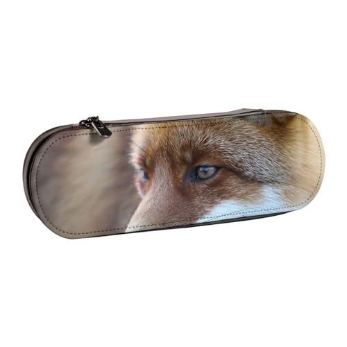 GSGCSBYMLG Federmäppchen aus Leder mit Fuchs-Motiv von GSGCSBYMLG