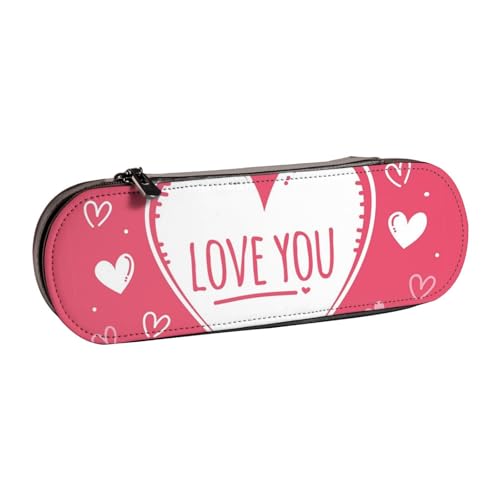 GSGCSBYMLG Federmäppchen aus Leder mit Herz-Motiv, bedrucktes Federmäppchen von GSGCSBYMLG