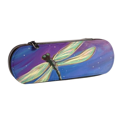 GSGCSBYMLG Federmäppchen aus Leder mit Libellen-Motiv, bedruckt, Schreibwaren-Tasche von GSGCSBYMLG