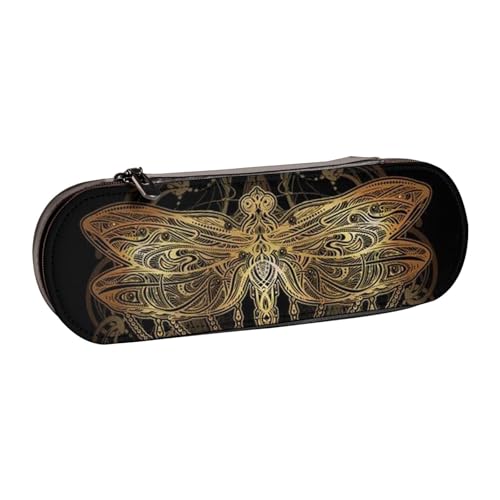 GSGCSBYMLG Federmäppchen aus Leder mit Libellen-Motiv von GSGCSBYMLG
