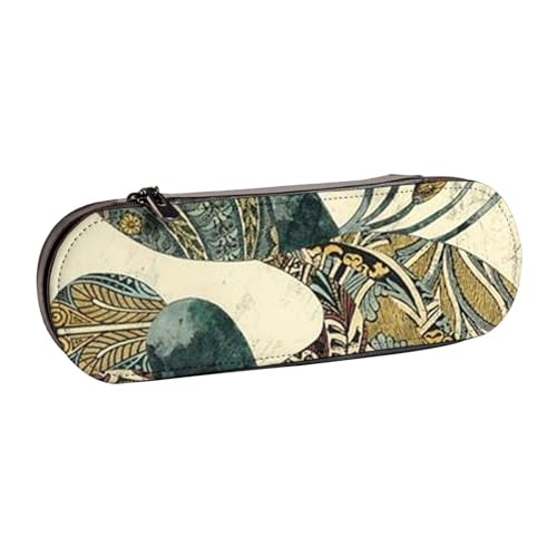 GSGCSBYMLG Federmäppchen aus Leder mit Pfauenmotiv von GSGCSBYMLG