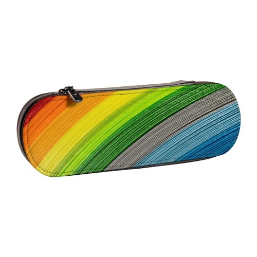 GSGCSBYMLG Federmäppchen aus Leder mit Regenbogenfarben-Streifen GSGCSBYMLG Federmäppchen aus Leder mit Regenbogenfarben-Streifen von GSGCSBYMLG