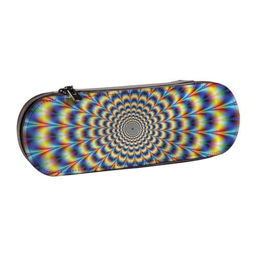 GSGCSBYMLG Federmäppchen aus Leder mit Spiralbindung, Motiv: optische Täuschung, GIF, Schreibwaren-Tasche von GSGCSBYMLG