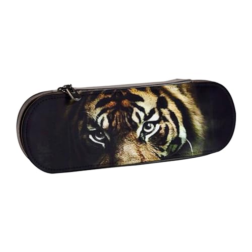 GSGCSBYMLG Federmäppchen aus Leder mit Tiger-Aufdruck von GSGCSBYMLG
