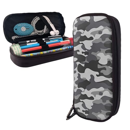 GSGCSBYMLG Federmäppchen aus Leder mit abstraktem Camouflage-Muster, tragbares Schreibwarenetui von GSGCSBYMLG