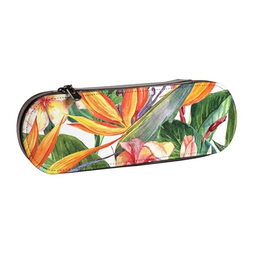 GSGCSBYMLG Federmäppchen aus Leder mit bunten Blumen und Vögeln von GSGCSBYMLG