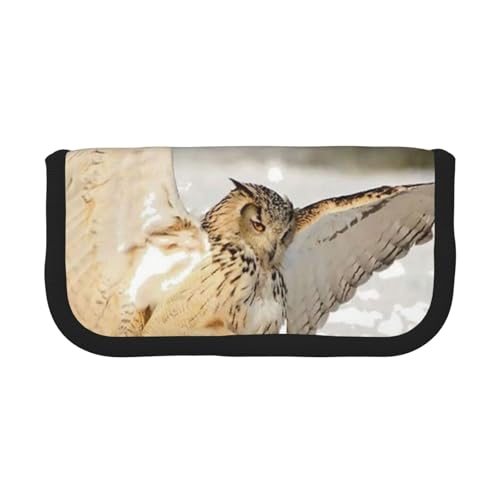 GSGCSBYMLG Federmäppchen aus Segeltuch, Motiv: fliegende Eule, tragbar, Aufbewahrungstasche von GSGCSBYMLG