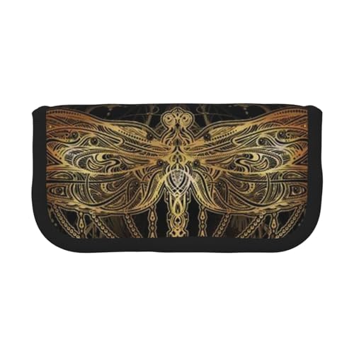 GSGCSBYMLG Federmäppchen aus Segeltuch mit Libellen-Motiv, tragbare Schreibwaren-Etui, Aufbewahrungstasche GSGCSBYMLG Federmäppchen aus Segeltuch mit Libellen-Motiv, tragbare Schreibwaren-Etui, Aufbewahrungstasche von GSGCSBYMLG