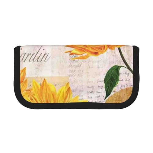 GSGCSBYMLG Federmäppchen aus Segeltuch mit Sonnenblumen-Motiv, tragbare Schreibwaren-Etui, Aufbewahrungstasche GSGCSBYMLG Federmäppchen aus Segeltuch mit Sonnenblumen-Motiv, tragbare Schreibwaren-Etui, Aufbewahrungstasche von GSGCSBYMLG