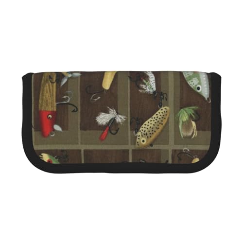 GSGCSBYMLG Federmäppchen im Fischköder-Stil, bedrucktes Leinen-Federmäppchen, tragbare Schreibwaren-Etui, Aufbewahrungstasche von GSGCSBYMLG