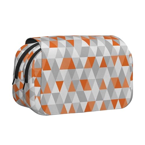 GSGCSBYMLG Federmäppchen mit Dreiecksmuster, doppeltes Klappetui, tragbares Schreibwarenetui, Schwarz , Einheitsgröße, Münztasche von GSGCSBYMLG