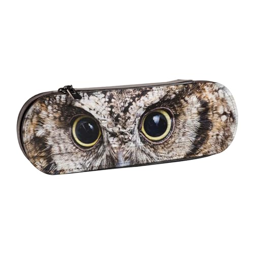 GSGCSBYMLG Federmäppchen mit Eulen-Motiv, bedrucktes Leder, Schreibwaren-Tasche von GSGCSBYMLG