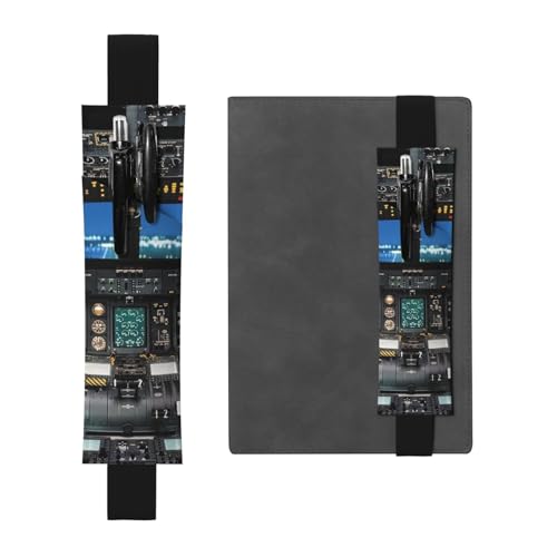 GSGCSBYMLG Federmäppchen mit Flugzeug-Cockpit, bedrucktes Leder, Lesezeichen, Federmäppchen, Schwarz , Einheitsgröße, Münztasche von GSGCSBYMLG