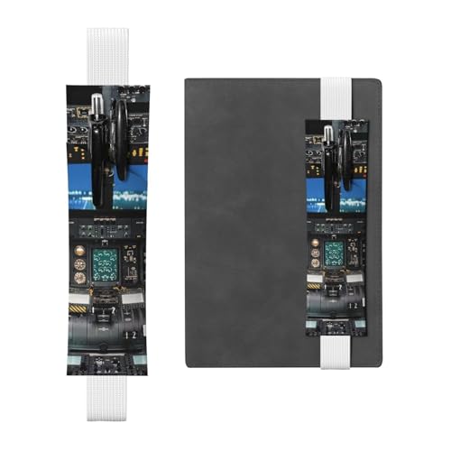 GSGCSBYMLG Federmäppchen mit Flugzeug-Cockpit, bedrucktes Leder, Lesezeichen, Federmäppchen, weiß, Einheitsgröße, Münztasche von GSGCSBYMLG