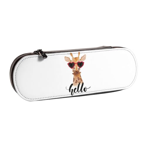 GSGCSBYMLG Federmäppchen mit Giraffen-Motiv, aus Leder von GSGCSBYMLG