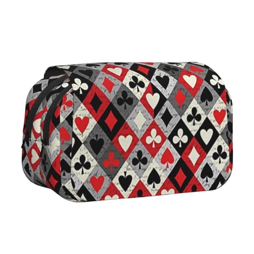 GSGCSBYMLG Federmäppchen mit Karomuster, doppeltes Klappetui, tragbares Schreibwarenetui, Schwarz , Einheitsgröße, Münztasche von GSGCSBYMLG