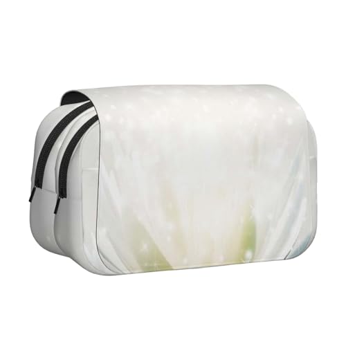 GSGCSBYMLG Federmäppchen mit Lotusblütenmotiv, doppeltes Klappetui, tragbares Schreibwarenetui, Schwarz , Einheitsgröße, Münztasche von GSGCSBYMLG