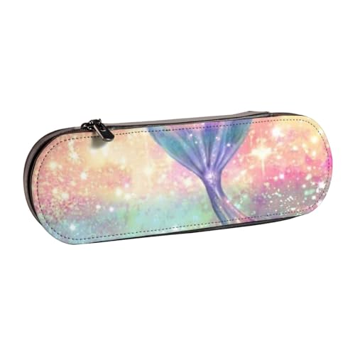 GSGCSBYMLG Federmäppchen mit Meerjungfrauenschwanz, bedrucktes Leder-Federmäppchen von GSGCSBYMLG