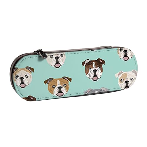 GSGCSBYMLG Federmäppchen mit englischer Bulldogge, bedrucktes Leder-Federmäppchen, Schreibwaren-Tasche GSGCSBYMLG Federmäppchen mit englischer Bulldogge, bedrucktes Leder-Federmäppchen, Schreibwaren-Tasche von GSGCSBYMLG