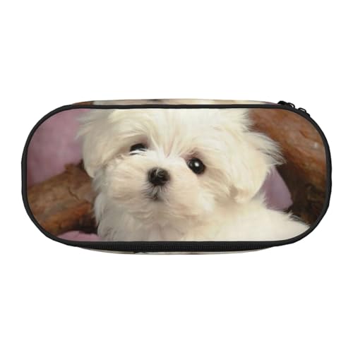 GSGCSBYMLG Federmäppchen mit niedlichem Hundemotiv, tragbares Schreibwarenetui, Schwarz , Einheitsgröße, Münztasche von GSGCSBYMLG