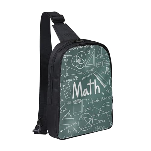 GSGCSBYMLG Formulas Shapes Theory Math Lesson Word Printed Chest Bag Dual Pocket Crossbody Chest Bag von GSGCSBYMLG