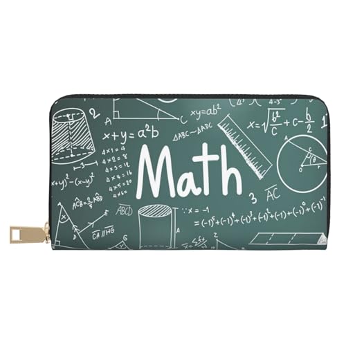 GSGCSBYMLG Formulas Shapes Theory Mathematik Lektion Wort gedruckt Leder Geldbörse Groß Reise Geldbörse Herren Damen Reißverschluss Clutch Kartenhalter, weiß, Einheitsgröße von GSGCSBYMLG