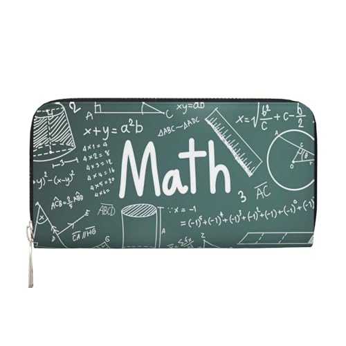 GSGCSBYMLG Formulas Shapes Theory Mathematik Lektion Wort gedruckt Leder Handtasche Herren Damen Reißverschluss Clutch Kartenhalter, Schwarz , Einheitsgröße von GSGCSBYMLG