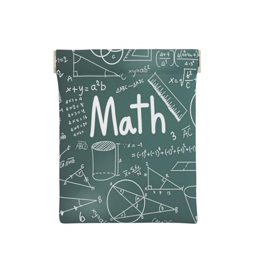 GSGCSBYMLG Formulas Shapes Theory Mathematikunterricht Wort gedruckt tragbare Münztasche Leder Schleuder Münzbörse, weiß, Einheitsgröße, Klassisch von GSGCSBYMLG