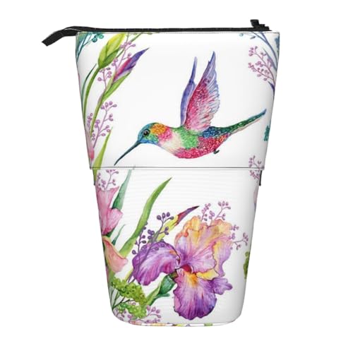 GSGCSBYMLG Garten-Motiv mit Vögeln und Blumen, bedruckt, Teleskop-Federmäppchen von GSGCSBYMLG