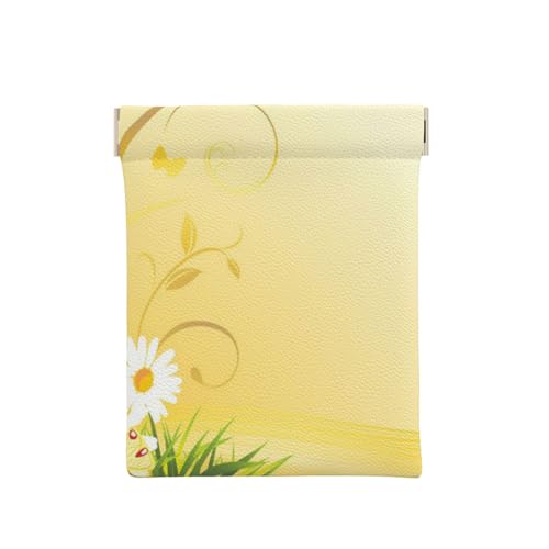 GSGCSBYMLG Geldbörse mit geschwungenen Kamillenblumen, fliegende Schmetterlinge, bedruckt, tragbar, Leder, Schleuder, Münzbörse, weiß, Einheitsgröße, Klassisch GSGCSBYMLG Geldbörse mit geschwungenen Kamillenblumen, fliegende Schmetterlinge, bedruckt, tragbar, Leder, Schleuder, Münzbörse, weiß, Einheitsgröße, Klassisch von GSGCSBYMLG